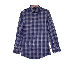 the savile row company men's Large button down shirt non-iron= slim fit